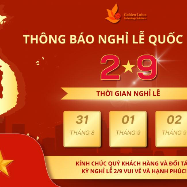 [GOLDEN LOTUS] THÔNG BÁO LỊCH NGHỈ LỄ QUỐC KHÁNH 2024