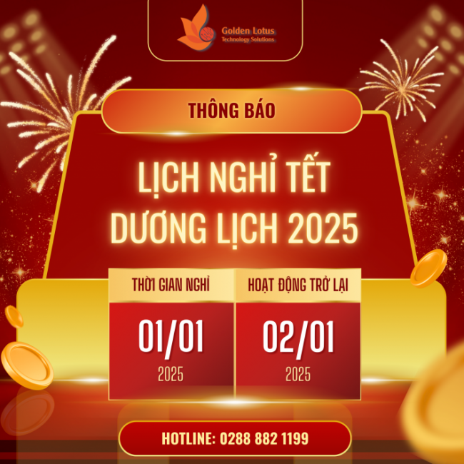 [GOLDEN LOTUS] THÔNG BÁO LỊCH NGHỈ TẾT DƯƠNG LỊCH 2025